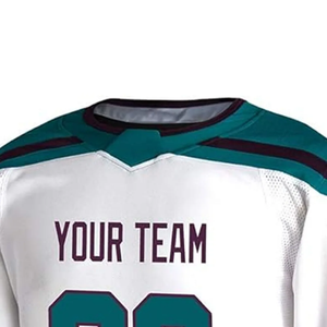 Maillot de hockey sur glace pour homme de qualité supérieure, logo personnalisé imprimé par sublimation, tissu en maille respirant à séchage rapide, 100% polyester, manches longues - Product Image 6