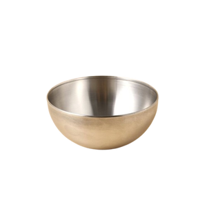 Bol de service en métal poli, design minimaliste, passe au lave-vaisselle, bol de service alimentaire, bol de cuisine pour fête - Product Image 1