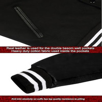 Veste de baseball universitaire personnalisée pour l'hiver avec broderie sur le devant, fabricants en gros
