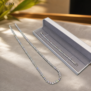 925 Sterling <b>Silver</b> Chain Round Brilliant Cut Diamond Moissanite Tennis <b>Bracelet</b> Women's GRA Certified Trendy - Product Image 1