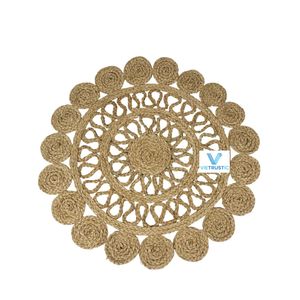 Trending Vintage <b>Rug</b> Handmade Seagrass Water Hyacinth Woven Natural Fiber <b>Rustic</b> Boho Farmhouse Floor Home Decoration - Product Image 4