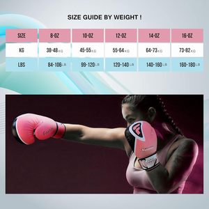 Gants de boxe Farabi Sports Brilliant Series en cuir PU et mousse pour adultes - Entraînement MMA Muay Thai (unisexe 8oz-16oz rose) - Product Image 6