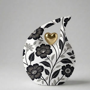 Urna Funeraria de Aluminio con Diseño Floral, Florero Conmemorativo de Sobremesa, Urna Decorativa para el Hogar - Product Image 5
