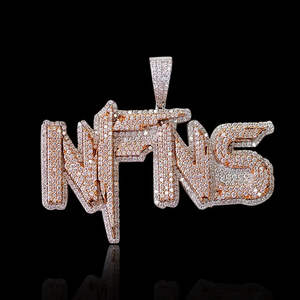 Luxury Hip Hop VVS Moissanite Alphabet Pendant Iced Out 925 Sterling <b>Silver</b> <b>Letter</b> <b>Necklace</b> for Men & Women - Product Image 1