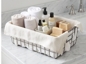 Panier de rangement artisanal en fil métallique rectangulaire avec poignées, rustique, multi-usages, pour l'organisation et le rangement - Product Image 3