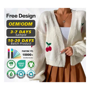 Suéter Personalizado para Mujer, Talla XS, Modelo 2026, Casual, Cuello en V, Abierto por Delante, Estilo Oversize, con Diseño Gráfico, para Invierno - Product Image 2