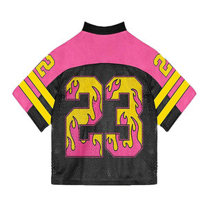 Camiseta de Malla Retro, Estilo Urbano Vintage, Sensación Suave y Fresca, Camiseta de Malla Retro, Estilo Retro Moderno, Atuendo Cómodo para el Día a Día - Product Image 2