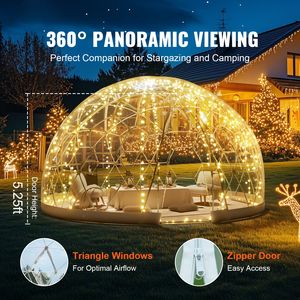 Glamourosa Tenda Igloo da Giardino in PVC da 9,5 Piedi con Finestra Trasparente e Copertura Impermeabile per Uso Esterno e Alberghiero - Product Image 2