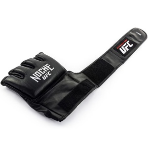 Gants de boxe unisexes noirs UFC Sanda MMA à demi-doigts en cuir de vache véritable - Product Image 3