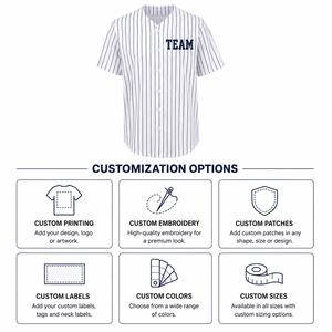 Camiseta Deportiva Personalizada al por Mayor para Equipos de Béisbol, Uniforme Ligero y Transpirable con Estampado Digital, 100% Poliéster, Manga Corta - Product Image 5