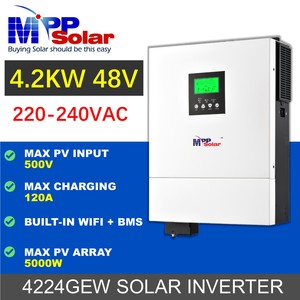 PIP4224GEW โซลาร์เซลล์ MPPT 4200W 220-240VAC เอาต์พุต230VAC เพียวไซน์เวฟ MPPT AC TO AC อินเวอร์เตอร์50/60Hz 500VDC PV 99% - Product Image 2