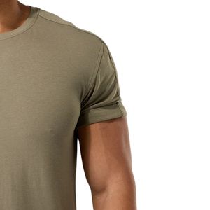 Men's Olive Green Muscle Fit T Shirt Soft Cotton <b>Athletic</b> Fit Workout Training Casual Lifestyle Apparel Shirt - Product Image 2