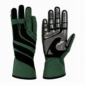 Gants de course à doigts entiers en polyester et coton, revêtement antidérapant en polyuréthane, fermeture auto-agrippante, pour activités de plein air masculines, vert racing - Product Image 6