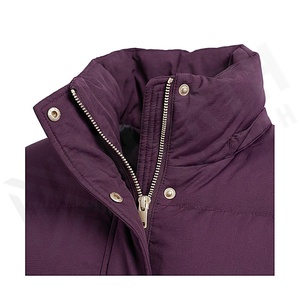 Women's Long Quilted Jacket Stand Collar Full Sleeve Windproof Winter Coat Polyester Filling Zipper Closure - Product Image 4