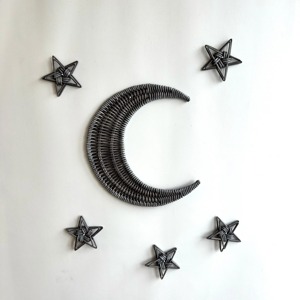 Decoración de pared de ratán hecha a mano con forma de luna y estrella para habitación infantil, aula, guardería, sala de juegos, decoración boho linda para el hogar y la escuela - Product Image 5