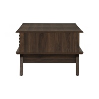 Table basse rectangulaire minimaliste en noyer finition FLORO, profil bas, élégante, pour la décoration contemporaine du salon
