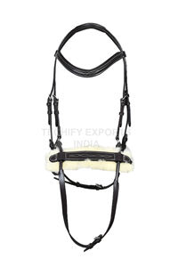 Brida de cuero inglés premium para caballo con narquileras acolchadas de piel de oveja |   Cabezada Anatómica |   Equipo de Equitación Acolchado Suave MS - Product Image 5