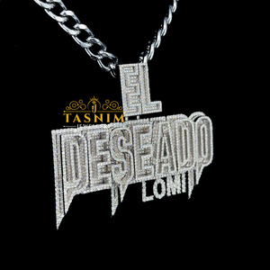 Colgante de letra Lomi El Deseado con diamante de moissanita Tasnim, estilo Hip Hop, con microincrustaciones, para hombre - Product Image 5
