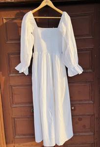 Vestido Bohemio de Rayón Estampado hasta la Rodilla, Moderno, Natural, para Mujer, Cuello en V, Mangas Largas, Tejido, con Botones, para Playa, Vacaciones, Casual, Transpirable - Product Image 5