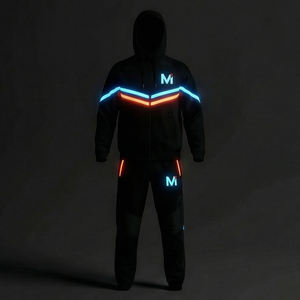 Ensemble de survêtement unisexe pour l'entraînement sportif, décontracté, uni, pour la course en plein air, vêtements de fitness, respirant, séchage rapide, polyester/coton, USA Europe - Product Image 1