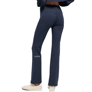 Conjunto de 2 piezas para mujer de alta demanda: Sudadera corta de cuello redondo y pantalones de chándal de corte acampanado, conjunto suave para descansar, venta al por mayor de fábrica personalizada OEM - Product Image 6