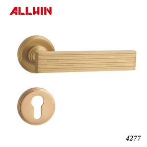 Metallic Grey Brass Interior <b>Door</b> Lever <b>Handle</b> Lock <b>Set</b> - Product Image 4