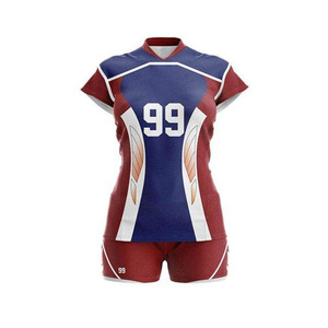Conjunto de Uniforme de Voleibol Personalizado para Mujer, Rojo, Negro y Blanco, Impresión por Sublimación, Poliéster Transpirable, Talla Adulto - Product Image 5