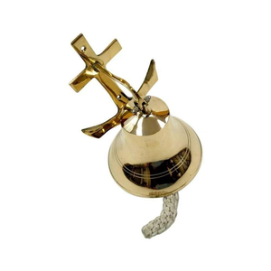 Campana de Barco Vintage de Latón para Montar en la Pared, Campana Náutica Marina con Cuerda, Campana Decorativa para el Hogar, la Oficina y Decoración Costera - Product Image 4