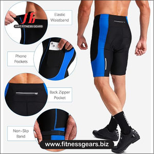 High Performance Eco-Friendly Breathable Spandex/Polyester <b>Cycling</b> <b>Shorts</b> Customizable Options Men-<b>Padded</b> Comfort Quick Dry - Product Image 4