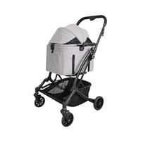 Poussette pour animaux de compagnie légère, confortable, pliable, à 4 roues, en aluminium, pour chat et chien, petits chiens, amortisseurs, pliage à une main