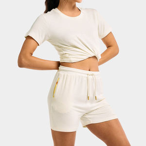 2024 Hot Sale Women Shorts Summer Casual Cotton Drawstring <b>Elastic</b> High <b>Waist</b> Athletic Gym Shorts with Pockets Loungewear Basic - Product Image 4