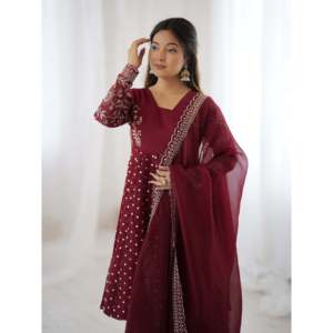 Embroidered Sequence Work Party Wear <b>Top</b>-Bottom and Dupatta Regional Clothing - Product Image 2