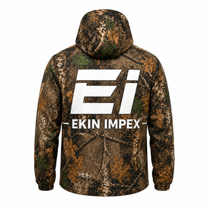 เสื้อแจ็คเก็ตฟลีซมีฮู้ดลายพรางสำหรับผู้ชาย Ekin Impex แบบซิป ป้องกันลม ทรงปกติ เหมาะสำหรับใส่ลำลองในฤดูใบไม้ร่วงและกิจกรรมกลางแจ้ง - Product Image 4