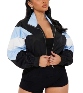 New Fashionable Breathable <b>Zip</b> <b>Up</b> <b>Crop</b> Top Plus Size Outdoor Street Wear Women Windbreaker Jackets - Product Image 6