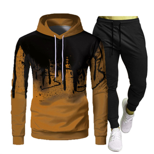 Ensemble de survêtement personnalisé pour homme avec sweat à capuche imprimé, pantalon de jogging, tenue de sport, course à pied, gym, streetwear, ensemble deux pièces OEM - Product Image 2