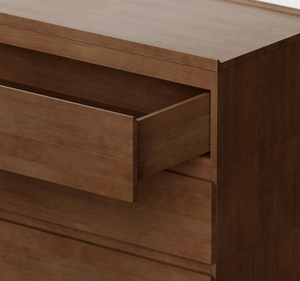 Minimalist Solid Teak Wood <b>TV</b> <b>Stand</b> Media Console Cabinet with Four Drawers Open Shelf Entertainment Center Furniture - Product Image 5