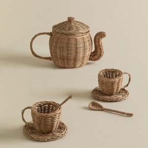 Miniature rattan <b>teapot</b> with removable lid lovely kids tea party toy the newest children toys - Product Image 3