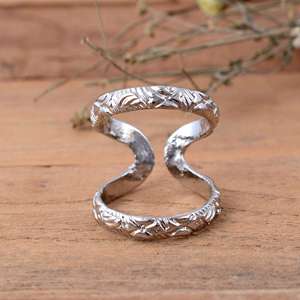 SHYAM JEWELRS Handmade <b>925</b> Sterling <b>Silver</b> <b>Silver</b> Plated Luxury Unisex Thumb Splint <b>Ring</b>-Adjustable MCP Joint Support for - Product Image 1