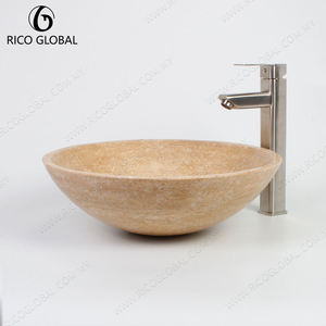 อ่างล้างหน้าหินอ่อนทรงกลมแบบตั้งบนเคาน์เตอร์ รุ่นโมเดิร์น ยี่ห้อ RICO GLOBAL - Product Image 3