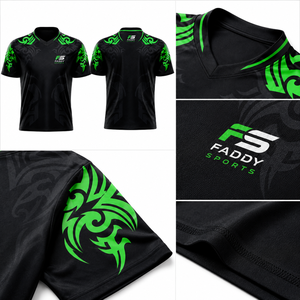 เสื้อแข่งอีสปอร์ตแบบซับลิเมชั่นสั่งทำพิเศษ ระบายอากาศได้ดี เสื้อทีมเกมมิ่งระดับโปรสำหรับผู้ชาย แห้งเร็ว คอวี ชุดกีฬาสำหรับการแข่งขัน - Product Image 4