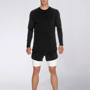 Short de course 2-en-1 pour hommes, short de sport à taille élastique avec doublure de soutien intégrée - Product Image 2
