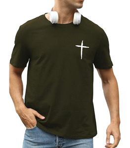 Camiseta de Alta Calidad Premium con Estampado Personalizado, 100% Poliéster Tejido, Manga Corta, Corte Holgado, 300g, Estampado de Cruz de Jesús, Fe - Product Image 2