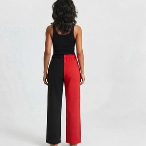 High Quality <b>Women</b> Color Block Wide <b>Leg</b> Pants Two Tone Drawstring Waist Loose Fit Casual Streetwear Ladies <b>Jogger</b> Trendy Fashion - Product Image 3