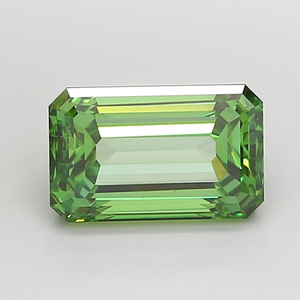 Diamant de laboratoire certifié, taille émeraude, vert vif, CVD HPHT, pour la création de bijoux de créateurs - Product Image 2