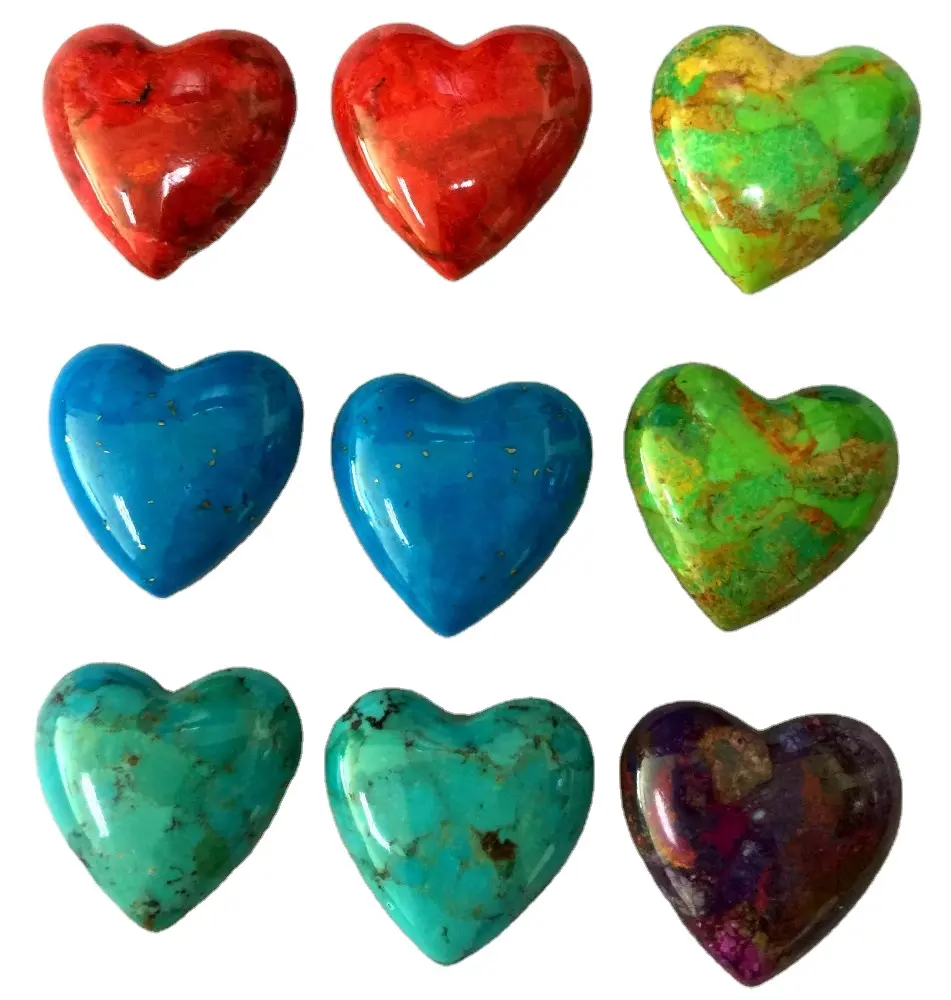 Pedras naturais de formato de coração turquesa, venda no atacado
