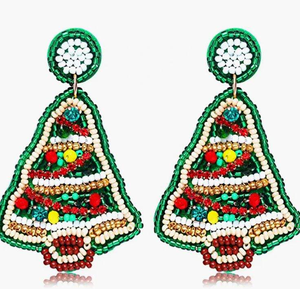 Pendientes de Moda con Cuentas y Bordado de Árbol Verde Hechos a Mano, Hermoso Diseño de Bordado, Regalo para Mujeres y Niñas por MD HANDICRAFTS - Product Image 3