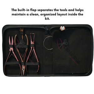 Complete Hair Extension Tools <b>Set</b> Pliers Micro Bead Remover Flat <b>Crimping</b> Pulling Hook Loop Tools Tail Comb Finger Scissors - Product Image 5