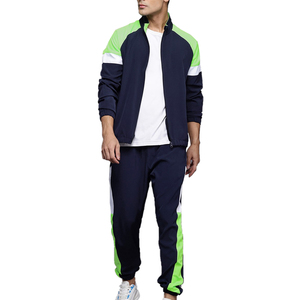 Best Fashionable Winter Streetwear Solid Custom Men Tracksuits-OEM Breathable 100% Cotton Sportswear Gym Set - Product Image 1