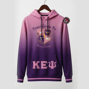 Delta | Sigma | Theta Kapa Epsilon Psi personnalisé imprimé vierge 100% coton polaire vêtements sweats à capuche robe surdimensionné long sweat à capuche - Product Image 2
