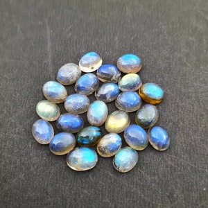 Piedra de Labradorita Natural de Alta Calidad, Cabujón Suelto con Destello Azul, Forma Ovalada, Gema de 5-20 mm, Certificada por IGI - Product Image 1